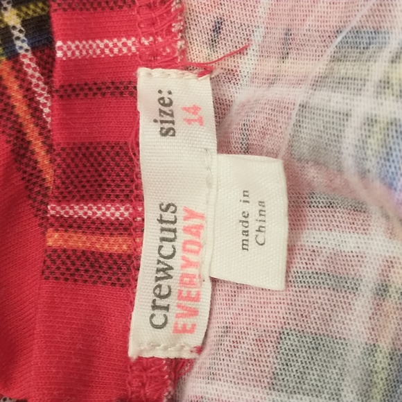 J. Crew crewcuts ruffle trimmed long sleeve top in Brodie red tartan - Picture 3 of 4